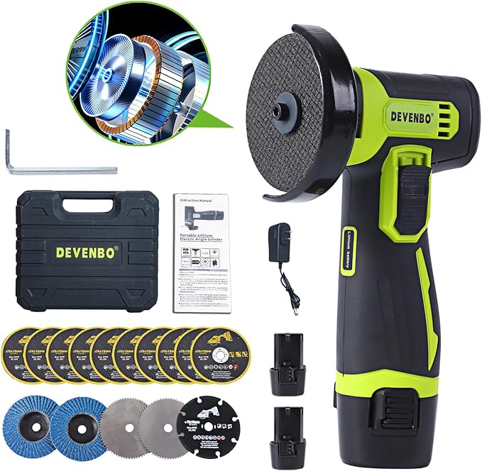 1 Set Of 12V Mini Angle Grinder, 19500RPM